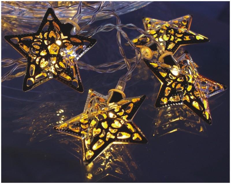 FY-009-F16 LED LIGHT CHAIN WITH STAR DECORATION  Rattan light