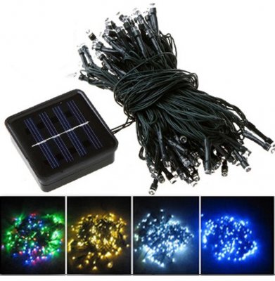 FY-100L-SP Series 100 LED Solar String Lights Solar Powered Green 100 LED Copper Wire String Lights Garden Christmas Outdoor